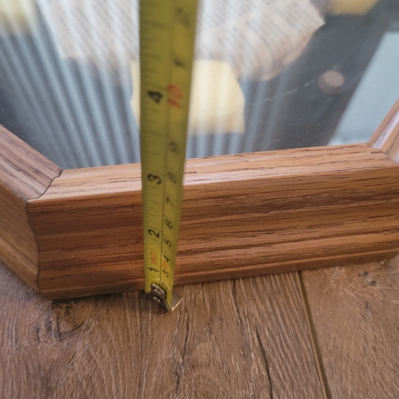 Octogon Wood and Glass Plate Holder for Wall - Picture 3 of 5